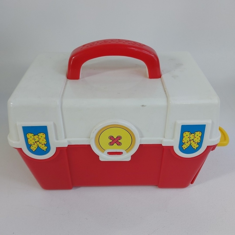 Vintage 1991 Fisher Price Baby's First Sewing Box‎ Kit Preschool Activity Toy
